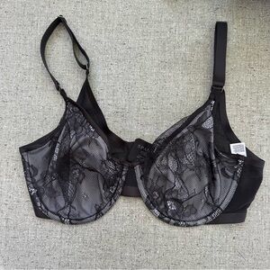 Spanx by Sara Blakely Black Underwire Bra Full Coverage Pillow Cup, Size 34DD